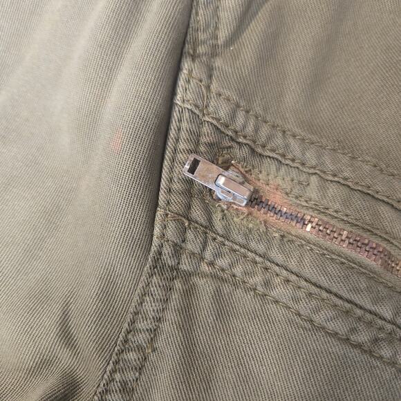 Free People Isla Jumper Womens 10 Flight Suit Aviator Olive Green Cotton Lyocel - Picture 10 of 14